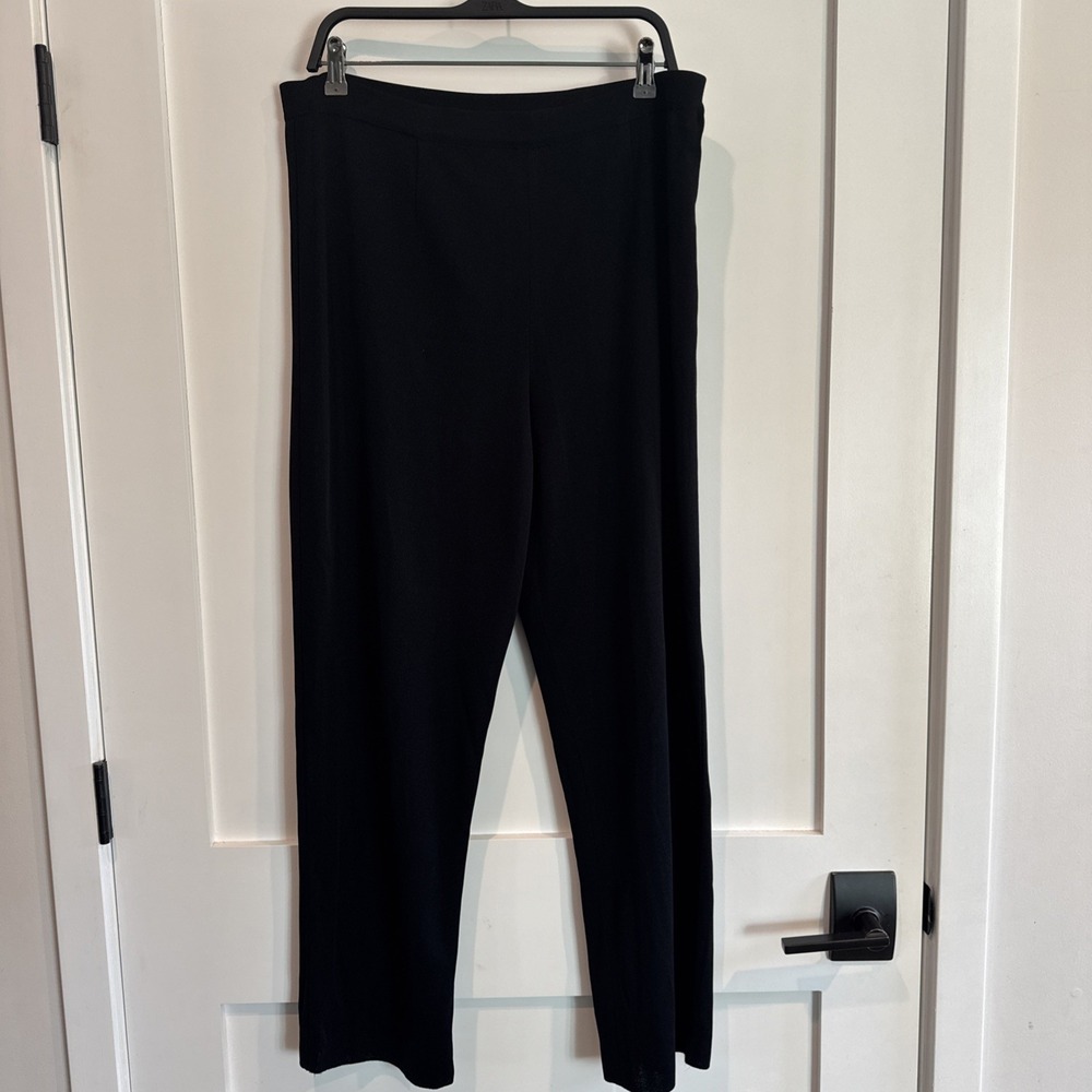 Misook Exclusively Women's XL Pants Black Pull On High Rise Work Career Lounge‎